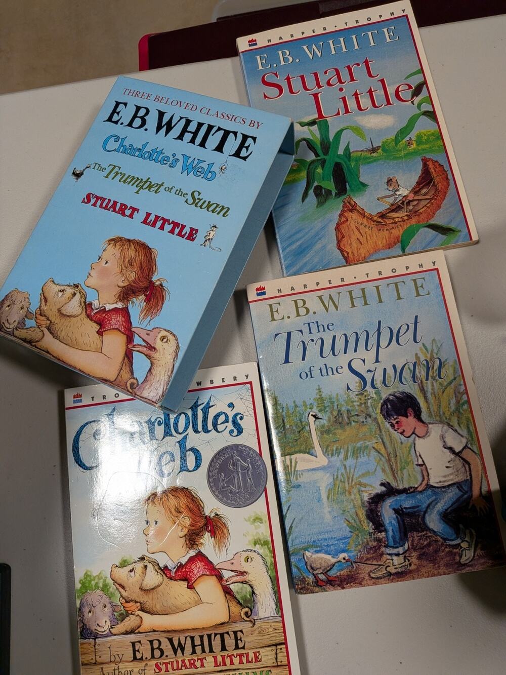 Three Beloved Classics Box Set E.B. White: Charlotte’s Web, Stuart Little, Swan